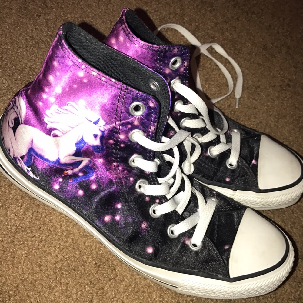 Satin Unicorn Converse High Tops